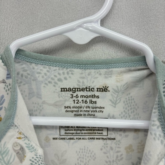 Magnetic Me 3-6 months baby boy girl blue footie pajamas bamboo soft stretchy - Picture 2 of 5